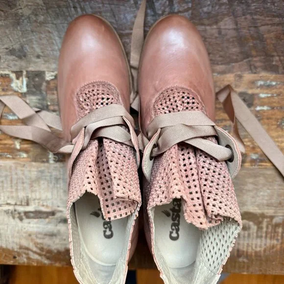 Sundance Casta Suede Rosa Boots Lace Up Block Heel Bootie - Sundance - Picture 5 of 6